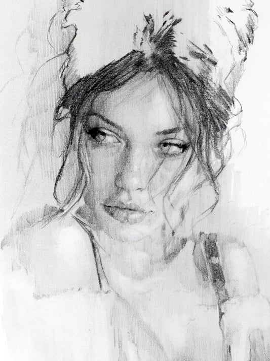Handmade fine art portrait commission by Andros Karr Studio in Houston