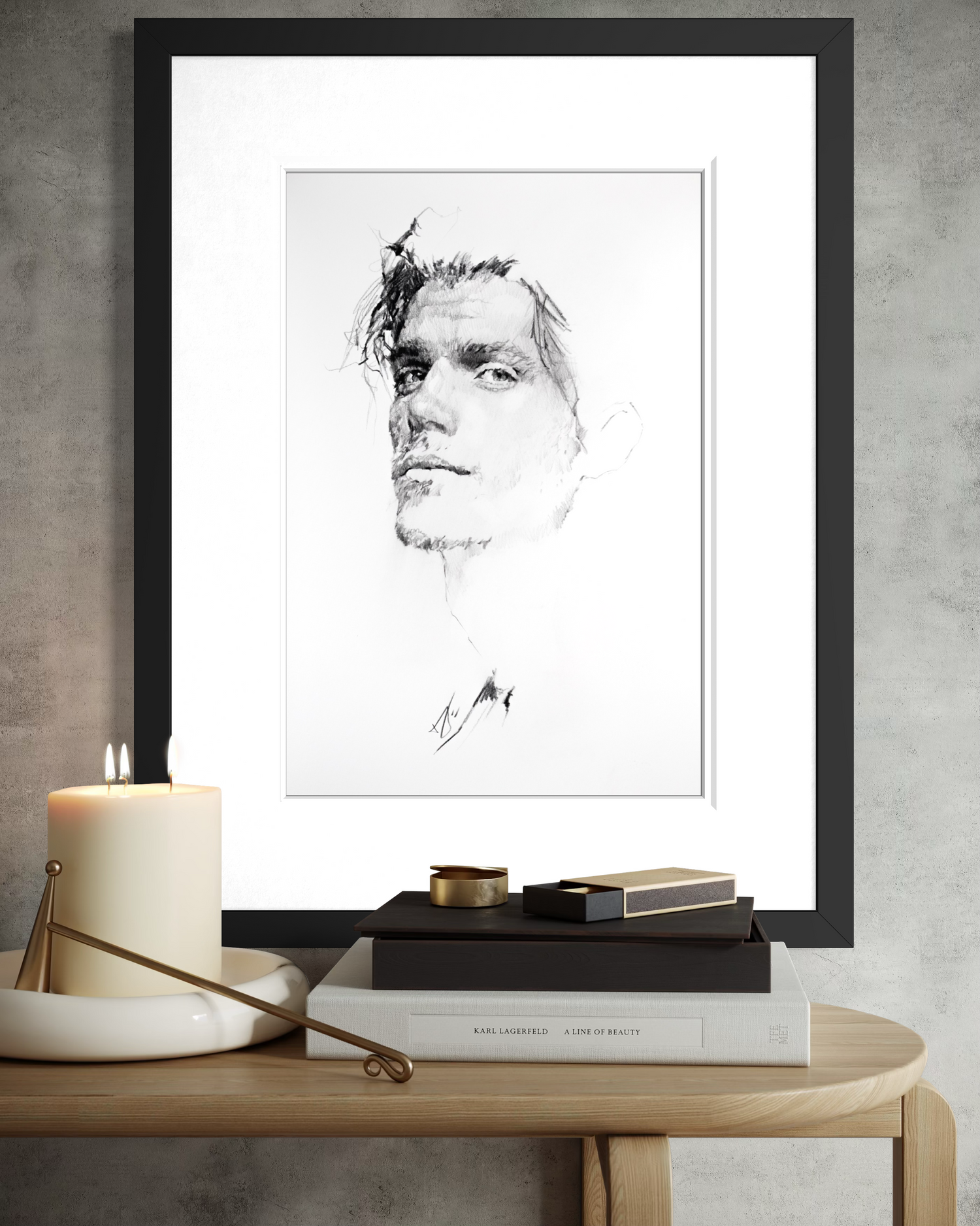 Original graphite portrait of a man on archival paper, custom commission.